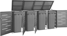 vidaXL Mülltonnenbox für 4 Tonnen dunkelgrau