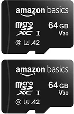 Amazon microSDXC 100 Mbit/s A2 U3 64GB (2 Stück)