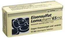 Lomapharm Eisensulfat 65 mg Tabletten (50 Stk.)