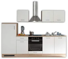 Mid.you Den Haag Küchenzeile 270 cm Weiß/Sonoma Eiche (ohne Elektrogeräte, ohne Spüle)