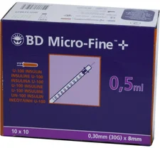 Becton  B-D Micro Fine+ U 100 Ins.Spr. 8 mm (100 x 0.5 ml)
