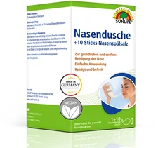 Sunlife Nasendusche + 10 Sticks Nasenspülsalz