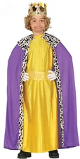 Balthasar-Kostüm für Kinder Heilige Drei Könige gelb-lila