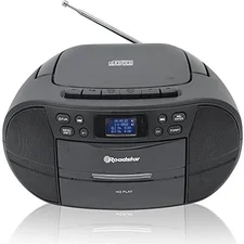 Roadstar RCR-779D+/BK DAB/DAB+ / FM Boomboxen CD-MP3-Player Kassette USB Fernbedienung AUX-IN Kopfhörerausgang Schwarz