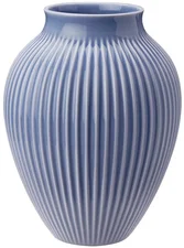Knabstrup Keramik Vase geriffelt 27cm lavendelblau
