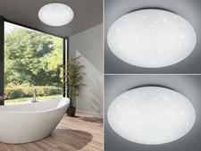 Trio LED Deckenleuchte Wandlampe Set mit Sternenhimmel für Badezimmer Gäste WC & Flur