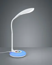 Trio Flex Schreibtischleuchte in Weiß Touch Dimmer USB Anschluß + RGB Farbwechsler