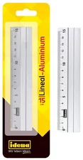 Idena Lineal 602121 15cm Aluminium mit Tuschefacette silber (602121-1)