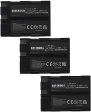 EXTENSILO 3x Akku Ersatz für Nikon EN-EL3, EN-EL3a für Kamera (1600mAh, 7,4V, Li-Ion)