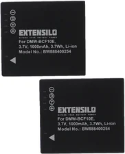 EXTENSILO 2x Akku kompatibel mit Panasonic Lumix DMC-FS30, DMC-FS30A, DMC-FS30K Kamera (1000mAh, 3,7V, Li-Ion)