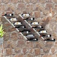 Prolenta Premium Wand-Weinregale für 7 Flaschen 2 Stk. Weiß Metall
