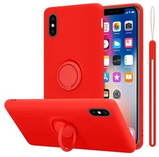 Cadorabo TPU Liquid Ring Silicone Case Hülle (iPhone X iPhone XS) Rot