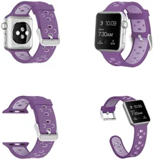 Aquido Apple Watch Series 8 7 41 / 6 SE 5 4 40 / 3 2 1 38mm Hochwertiges Kunststoff / Silikon Uhr Watch Smart Sport Armband Lila