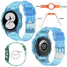 Aquido Samsung Galaxy Watch 4 Classic 46mm Kunststoff / Silikon Armband mit Gehäuse-Schutz Watch Uhr Hellblau Ersatz Arm Band