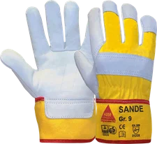 Hase Safety Workwear 292002 Sande Rindnarbenleder-Schutzhandschuhe gelb (12 Paar)