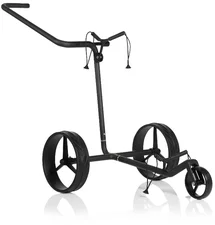JuCad Carbon Shine 3-wheel Golf Trolley + Tasche, schwarz matt