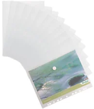 tarifold Umschläge Color Collection DIN A4 Klettverschluss 11 Löcher Hoch und Quer Transparent 12 Stück