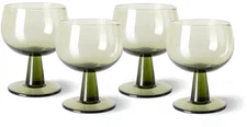 HKliving The Emeralds Weinglas - 4er-Set - olive green - 4er-Set: 250 ml - Ø 8,5 - 8,5x8,5x11,5 cm