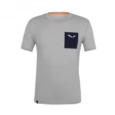Salewa Pure Logo Pocket Merino T-Shirt heather grey
