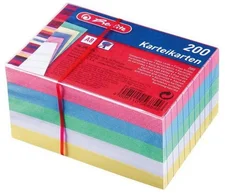 Herlitz 200 Karteikarten DIN A8 / liniert / 5 verschiedene Farben