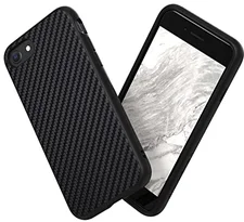 Rhinoshield Schutzhülle kompatibel mit [iPhone SE 3 / SE 2/8 / 7] | SolidSuit - Schutzhülle mit kompaktem und stoßabsorbierendem Design bis zu 3,5 m mit Premium-Oberfläche - Kohlefaser