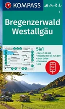 KOMPASS Wanderkarte 2 Bregenzerwald Westallgäu 1:50.000 (ISBN:9783991217824)