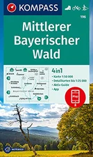 KOMPASS Wanderkarte 196 Mittlerer Bayerischer Wald 1:50.000 (ISBN:9783990448823)