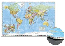 Stiefel Eurocart Weltkarte mit Ausschnitt Zentraleuropa zum Pinnen Wabenplatte 91,2x60,2x1cm