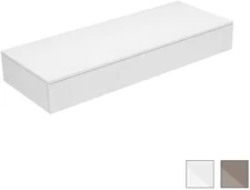 Keuco Edition 400 Sideboard 31760, mit 1 Auszug, 1400 x 199 x 535 mm, Korpus/Front: Weiß Hochglanz Lack / Trüffel Glas glanz - 31760820000