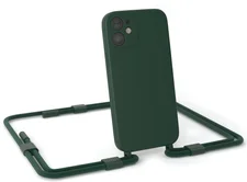 Eazy Case Runde Kette für Apple iPhone 12 Mini 5,4 Zoll, Handykette zum Umhängen Slim Phone Chain Festivalbag Smartphone Grün, Dunkel Grün / Piniengrün